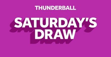 thunderball saturday`s draw